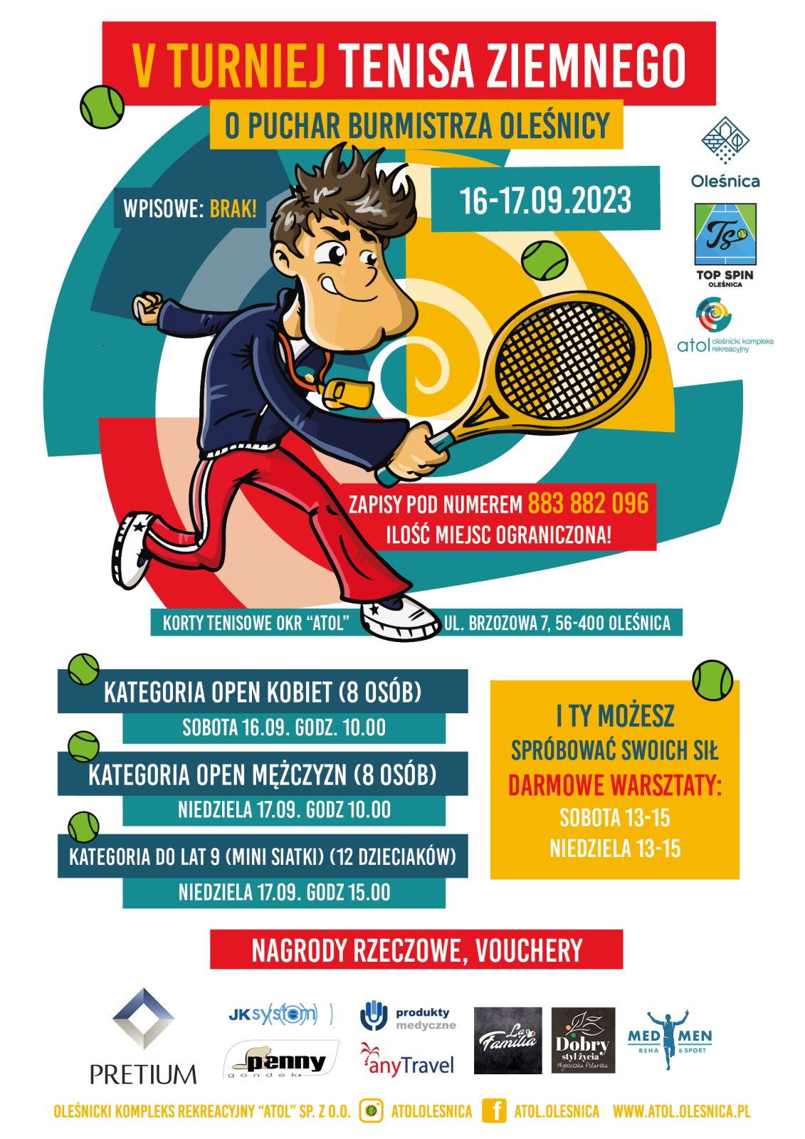 Turniej Tenisa Ziemnego - plakat informacyjny 